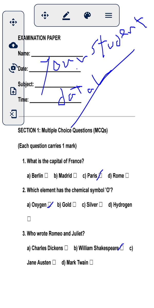 Student Response Screen